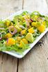 1 Mixed Green Salad with mango fruit dressing Vegan CHF 8.50 Gemischte Blattsalate an Mango- Dressing, garniert mit indischem Käse