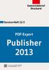 Gemeindebrief Druckerei. Service-Heft PDF-Export. Publisher Service-Hotline: