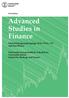 Advanced Studies in Finance
