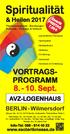 Spiritualität VORTRAGS- PROGRAMM Sept. AVZ-LOGENHAUS. BERLIN - Wilmersdorf
