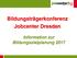 Bildungsträgerkonferenz Jobcenter Dresden. Information zur Bildungszielplanung 2017