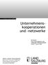 Unternehmenskooperationen. und -netzwerke. Richtlinien Eine Förderungsaktion des Salzburger Wachstumsfonds Stand 1. Jänner 2016