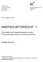 WIRTSCHAFTSRECHT 1. Grundlagen des Gesellschaftsrechts sowie Personengesellschaften und Genossenschaft