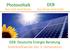 DEB Aus Strom wird Geld. Photovoltaik. DEB Deutsche Energie Beratung Solarkraftwerke der 3. Generation. Aus Licht wird Strom.