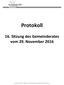 Protokoll. 16. Sitzung des Gemeinderates vom 29. November Abteilung Protokoll Magistrat der Landeshauptstadt Klagenfurt am Wörthersee