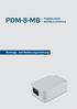 PDM-8-MB POWER ÜBER MODBUS MODULE. Montage- und Bedienungsanleitung