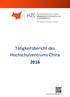 Tätigkeitsbericht des Hochschulzentrums China 2016