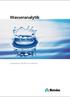 Wasseranalytik. Qualitätskontrolle von Wasser