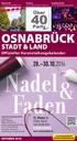OSNABRÜCK STADT & LAND Offizieller Veranstaltungskalender. 22. Messe für textile Kunst und Handarbeit OsnabrückHalle OKTOBER 2016