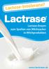 Lactose-Intoleranz? Lactase-Enzym zum Spalten von Milchzucker in Milchprodukten