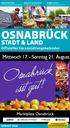 OSNABRÜCK STADT & LAND. Offizieller Veranstaltungskalender AUGUST Sommerfest am Eisenzeithaus 7.8. Ostercappeln-Venne