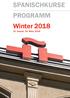 SPANISCHKURSE PROGRAMM Winter Januar- 24. März 2018