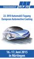 Deutsche Forschungsgesellschaft für Oberflächenbehandlung e.v. 22. DFO Automobil-Tagung European Automotive Coating Juni 2015 in Nürtingen