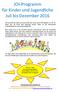 JOI-Programm für Kinder und Jugendliche Juli bis Dezember 2016