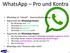 WhatsApp Pro und Kontra