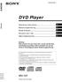 DVD Player MV-101. Operating Instructions Bedienungsanleitung Mode d emploi Istruzioni per l uso Gebruiksaanwijzing