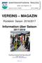 VEREINS MAGAZIN. Information über Saison 2017/2018