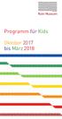 Programm für Kids Oktober 2017 bis März 2018