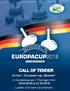 EUROPACUP2018 CALL OF TENDER. for the 1. European cup Bosseln in Sondershausen / Thüringen from to Ladies- and men s tournament
