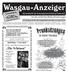 Wasgau-Anzeiger JAZZ-D HIVER. mit den amtlichen Bekanntmachungen. Wochenblatt für die Verbandsgemeinde Dahner Felsenland SONNTAG,