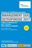 Einladung zur Fortbildungsveranstaltung MANAGEMENT DER OSTEOPOROSE 2017