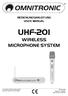 UHF-201 WIRELESS MICROPHONE SYSTEM BEDIENUNGSANLEITUNG USER MANUAL. Für weiteren Gebrauch aufbewahren! Keep this manual for future needs!