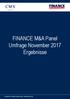 FINANCE M&A Panel Umfrage November 2017 Ergebnisse