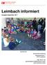 Leimbach informiert. Ausgabe September Gemeindeverwaltung Seebergstrasse Leimbach