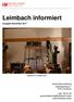 Leimbach informiert. Ausgabe November Gemeindeverwaltung Seebergstrasse Leimbach
