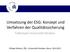 Umsetzung der ESG: Konzept und Verfahren der Qualitätssicherung. Fallbeispiel Universität Potsdam