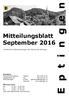 E p t i n g e n. Mitteilungsblatt September Amtliches Publikationsorgan der Gemeinde Eptingen