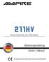 211HV. ampire. Bedienungsanleitung. Owner s Manual. German Engineering. Out of the ordinary.