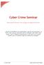 Cyber Crime Seminar. Wirtschaftskriminalität in der analogen und digitalen Wirtschaft