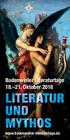Badenweiler Literaturtage Oktober 2018 LITERATUR UND MYTHOS.