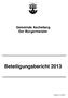 Gemeinde Ascheberg Der Bürgermeister. Beteiligungsbericht 2013
