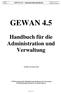 GEWAN 4.5 Administrationshandbuch GEWAN 4.5. Handbuch für die Administration und Verwaltung. Erstellt von Franz Freko