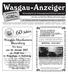 Wasgau-Anzeiger. 60 Jahre. Wasgau-Musikanten Busenberg Wir ir feiern am 14. Januar 2017 JAZZ-FRÜHSCHOPPEN. ab Uhr im Bürgerhaus, in Busenberg