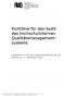 Richtlinie für das Audit des hochschulinternen Qualitätsmanagementsystems
