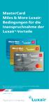 MasterCard Miles & More Luxair: Bedingungen für die Inanspruchnahme der Luxair*-Vorteile