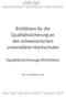 Richtlinien für die Qualitätssicherung an den schweizerischen universitären Hochschulen
