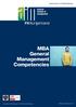 MBA General Management Competencies