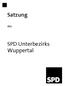 Satzung. des. SPD Unterbezirks Wuppertal