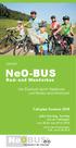 NeO-BUS. Rad- und Wanderbus. Von Eberbach durch Waldbrunn und Mudau nach Amorbach. Fahrplan Sommer Linie 821