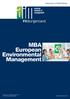 Grenzenlos. In Weiterbildung. MBA European Environmental Management. Lehrgang zur Weiterbildung gem. 9 Fachhochschulstudiengesetz.