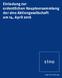 Einladung zur ordentlichen Hauptversammlung der sino Aktiengesellschaft am 14. April 2016