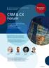 CRM & CX Forum. Keynotes. Inspiration für Kundenbeziehungen im digitalen Wandel dem Wettbewerb ein Kundenerlebnis voraus