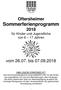 Oftersheimer Sommerferienprogramm 2018 für Kinder und Jugendliche von 6 17 Jahren