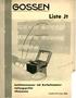 GOSSEN. Liste Jt. Isolationsm esser mit Kurbelinduktor Leitungsprüfer Ohm m eter ... ' : ' ' '... A u sg a b e N o v e m b e r 1935.