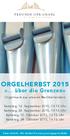 ORGELHERBST 2015 «... über die Grenzen»