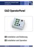 Guntermann & Drunck GmbH   G&D OperatorPanel. Installation und Bedienung Installation and Operation A